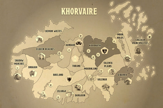 Dungeons and Dragons TTRPG Poster Khorvaire Map Simple Print Fantasy RPG Wall Art Board Game Decor