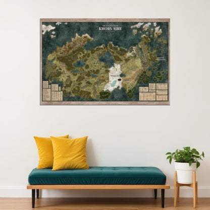 Dungeons and Dragons TTRPG Poster Khorvaire Map Print Fantasy Board Game Wall Art RPG Decor