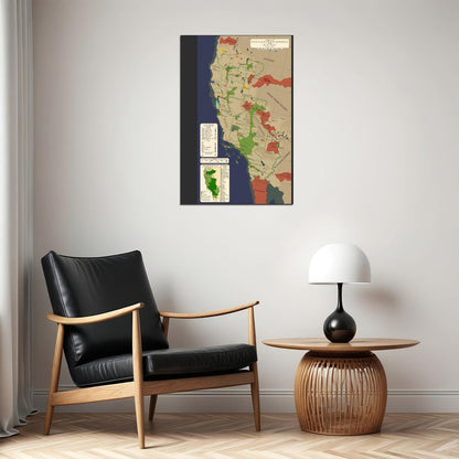 Fallout Video Game Poster New California Republic and New West Map 2253 Print Retro Gamer Wall Art