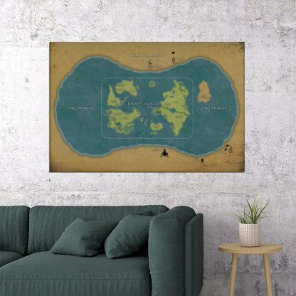 Hunter x Hunter Anime Poster World Map Yorknew City Greed Island Lake Mobius Print Manga Wall Art Decor