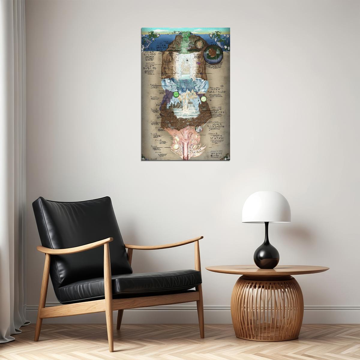 Made in Abyss Anime Poster The Abyss Map Print Manga Inspired Video Game Wall Art Otaku Decor - xonomax