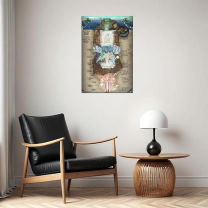 Made in Abyss Anime Poster The Abyss Map Print Manga Inspired Video Game Wall Art Otaku Decor - xonomax