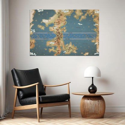 One Piece Anime Poster Grand Line World Map Print Japanese Manga Wall Art Otaku Room Decor