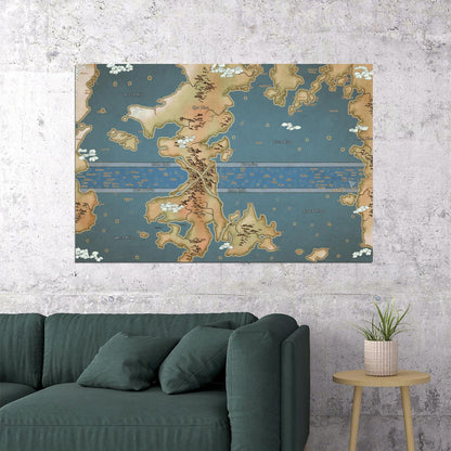 One Piece Anime Poster Grand Line World Map Print Japanese Manga Wall Art Otaku Room Decor