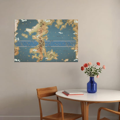 One Piece Anime Poster Grand Line World Map Print Japanese Manga Wall Art Otaku Room Decor
