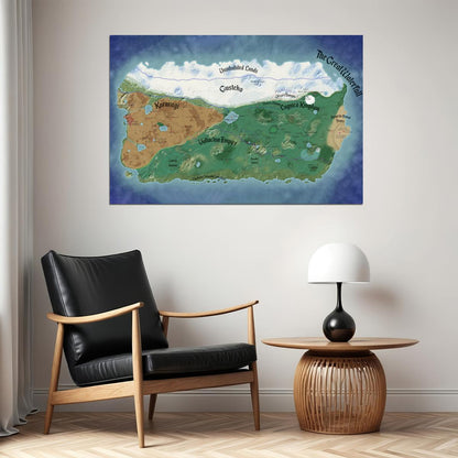 Re Zero Anime Poster Kingdom of Lugnica Map Print Fantasy Manga Wall Art Japanese Otaku Decor