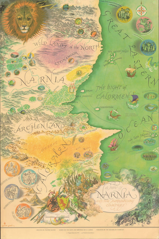 Narnia Map Poster The Chronicles of Narnia Print Fantasy Book Wall Art Magical World Decor