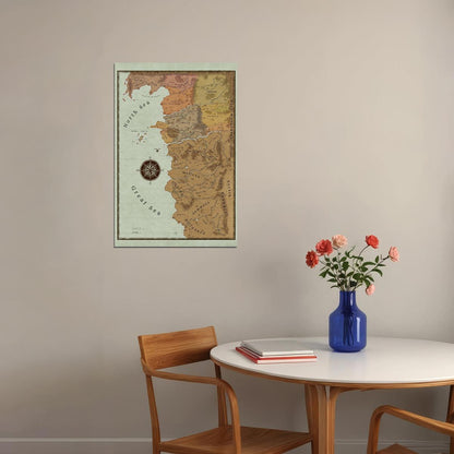 The Witcher Poster The Continent Map Print Fantasy RPG Wall Art Game and Series Inspired Decor