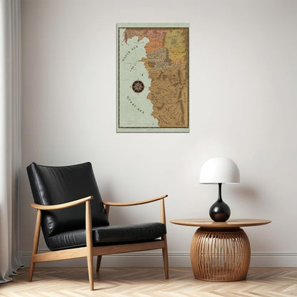 The Witcher Poster The Continent Map Print Fantasy RPG Wall Art Game and Series Inspired Decor