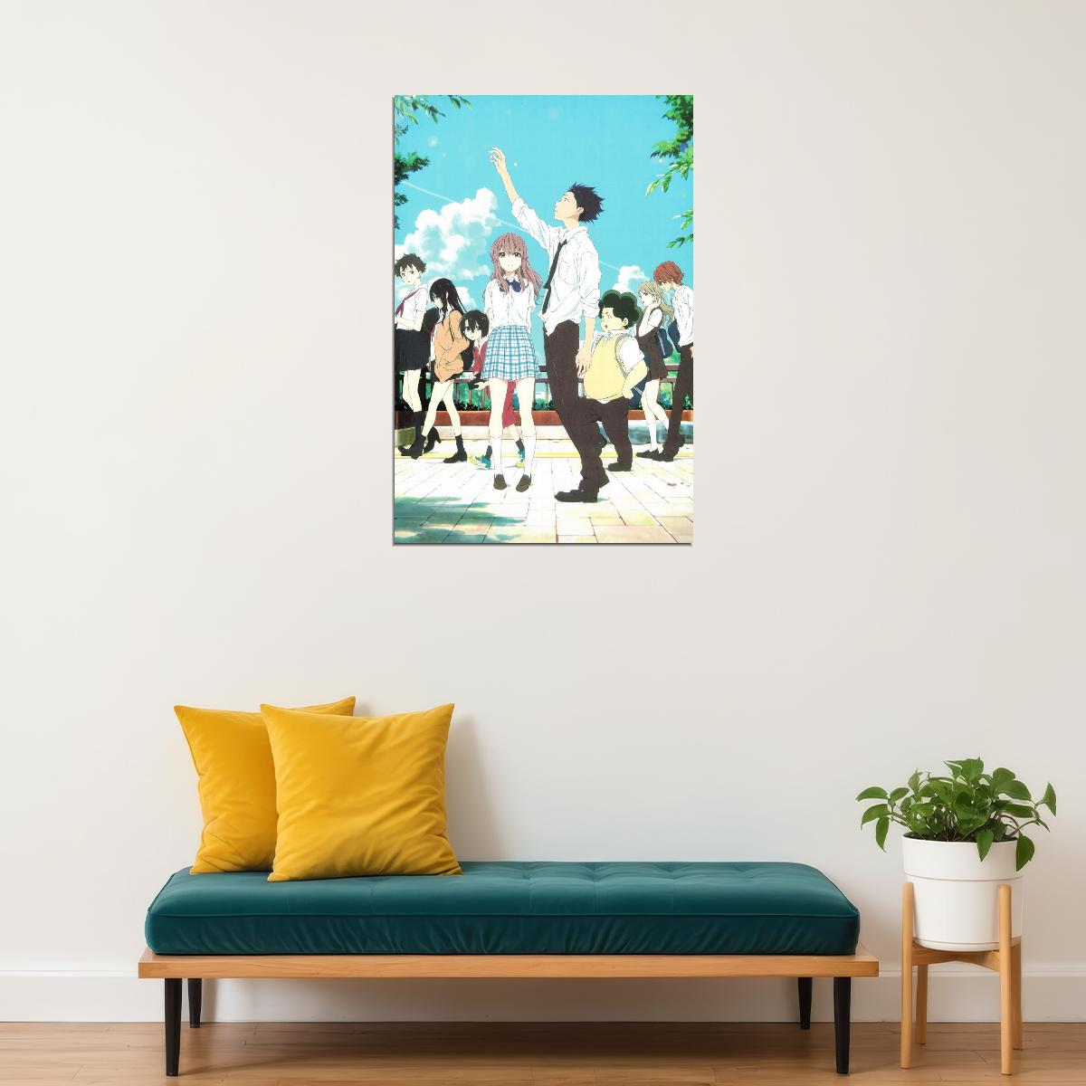 A Silent Voice Anime Poster Koe no Katachi Print Japanese Manga Wall Art Shouko Nishimiya Artwork - xonomax