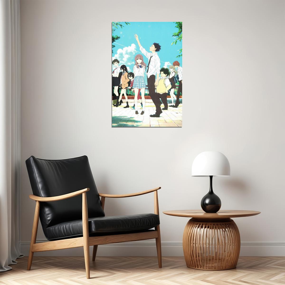 A Silent Voice Anime Poster Koe no Katachi Print Japanese Manga Wall Art Shouko Nishimiya Artwork - xonomax