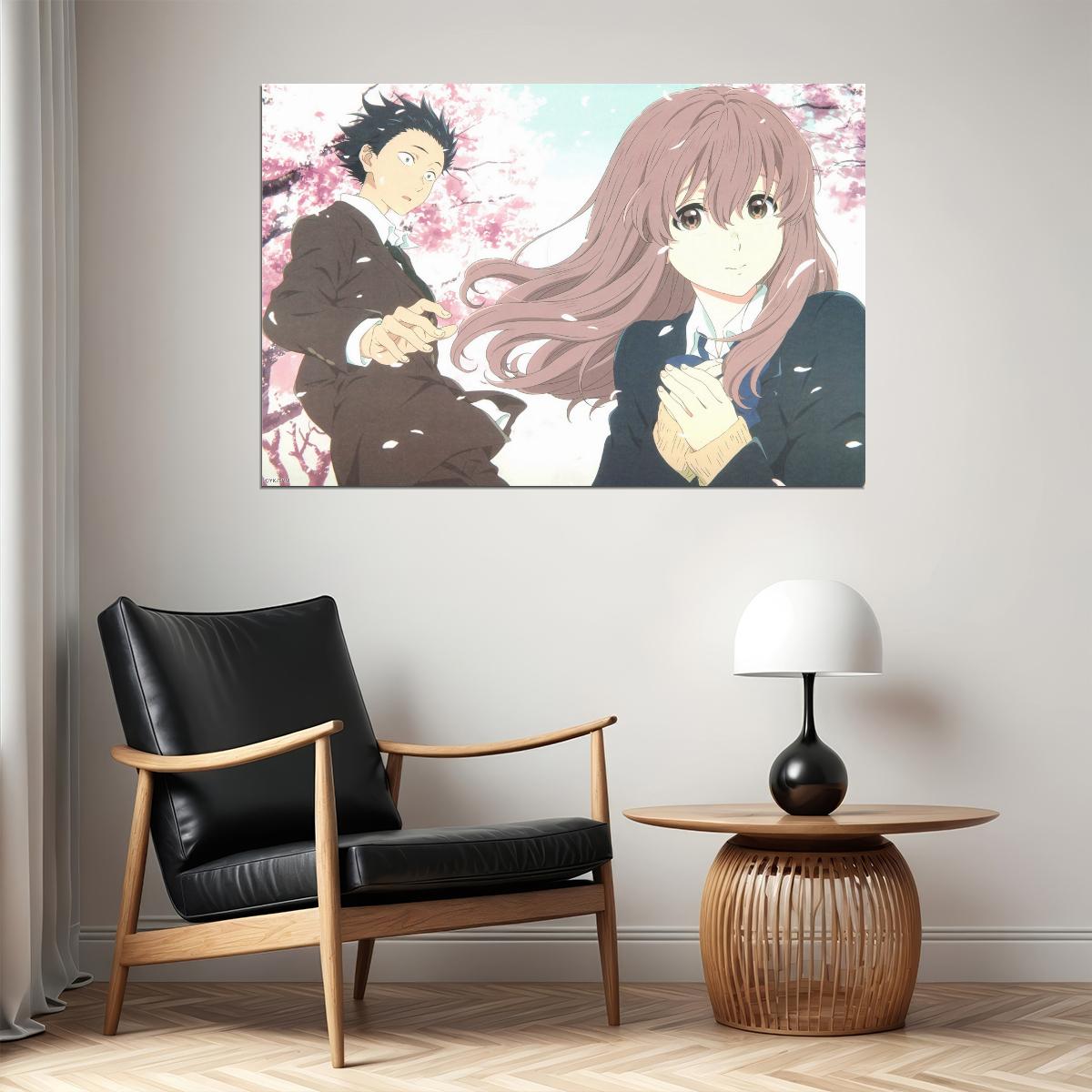 A Silent Voice Anime Poster Koe no Katachi Print Japanese Manga Wall Art Shouya and Shouko Artwork - xonomax