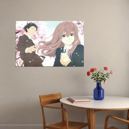 A Silent Voice Anime Poster Koe no Katachi Print Japanese Manga Wall Art Shouya and Shouko Artwork - xonomax