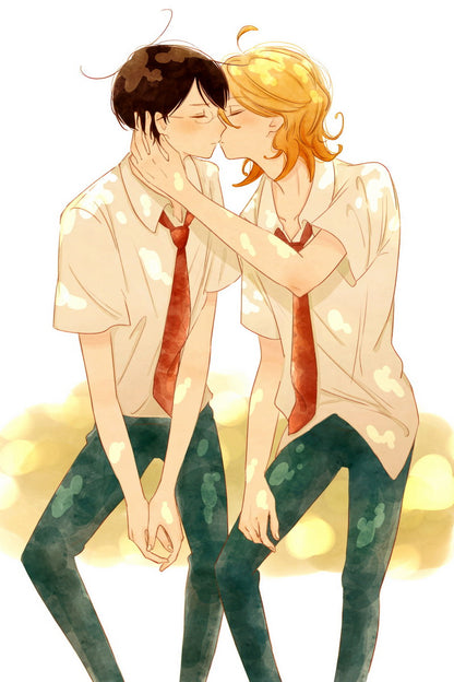 Classmates Anime Poster Doukyuusei Print Japanese Manga Wall Art Rihito Sajou and Hikaru Kusakabe Artwork - xonomax
