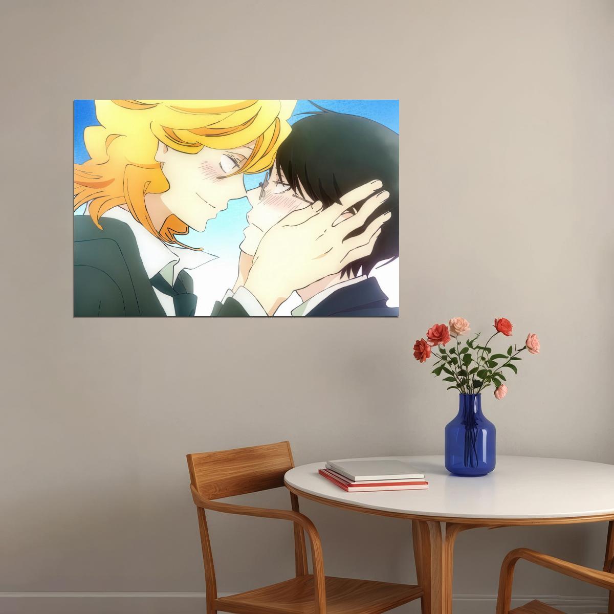 Classmates Anime Poster Doukyuusei Print Japanese Manga Wall Art Boys Love Kiss Artwork Cute Gay Couple Aesthetic - xonomax