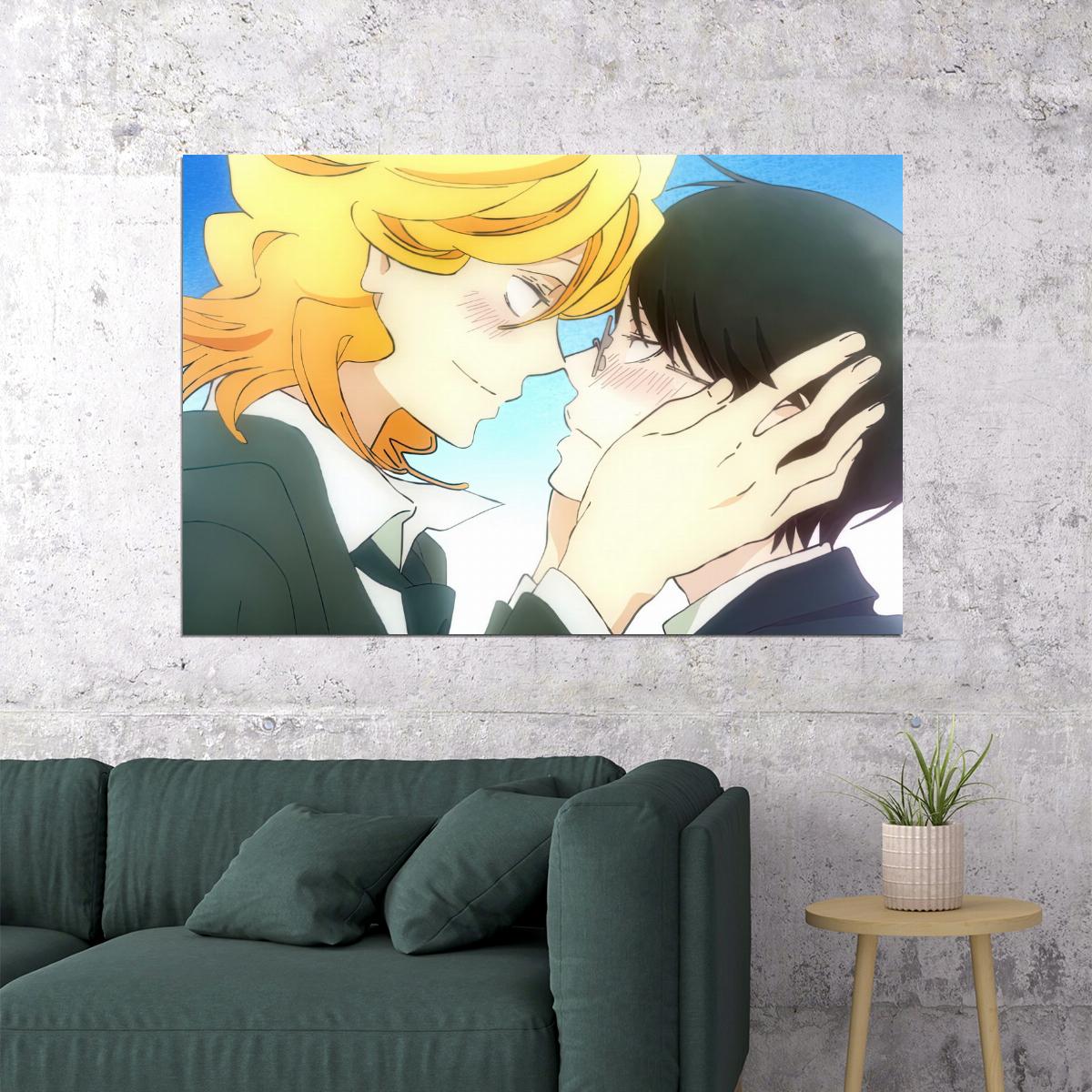 Classmates Anime Poster Doukyuusei Print Japanese Manga Wall Art Boys Love Kiss Artwork Cute Gay Couple Aesthetic - xonomax