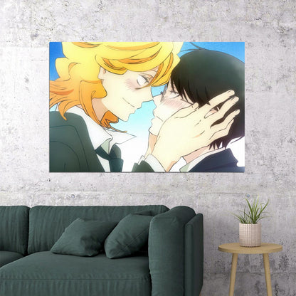 Classmates Anime Poster Doukyuusei Print Japanese Manga Wall Art Boys Love Kiss Artwork Cute Gay Couple Aesthetic - xonomax