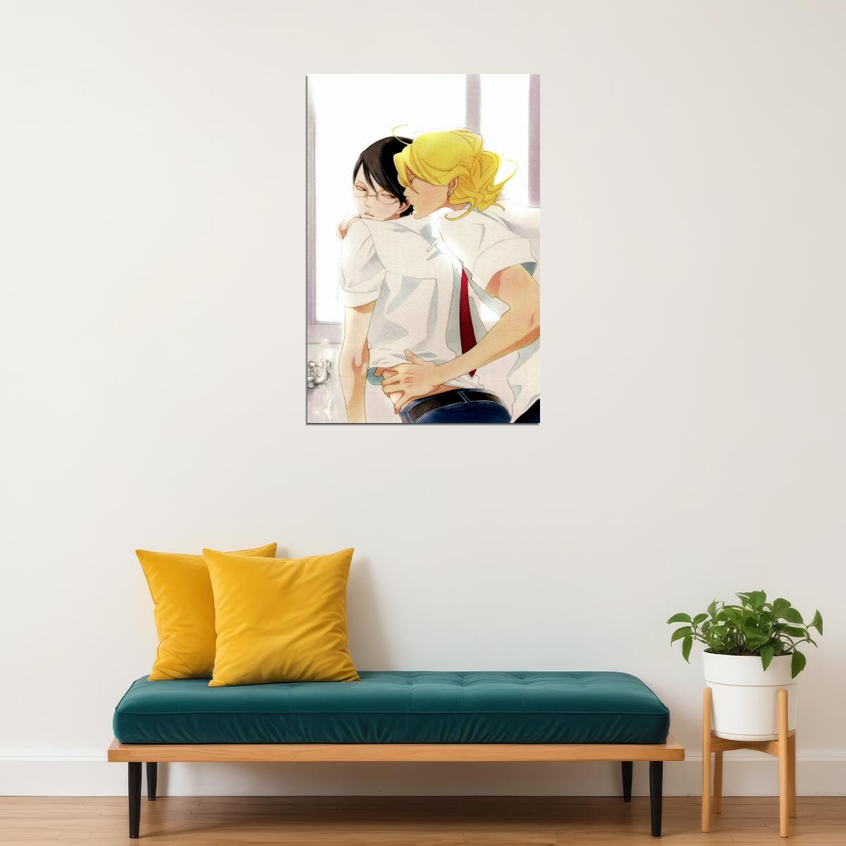 Classmates Anime Poster Doukyuusei Print Japanese Manga Wall Art Rihito Sajou and Hikaru Kusakabe Artwork Gay Romance - xonomax