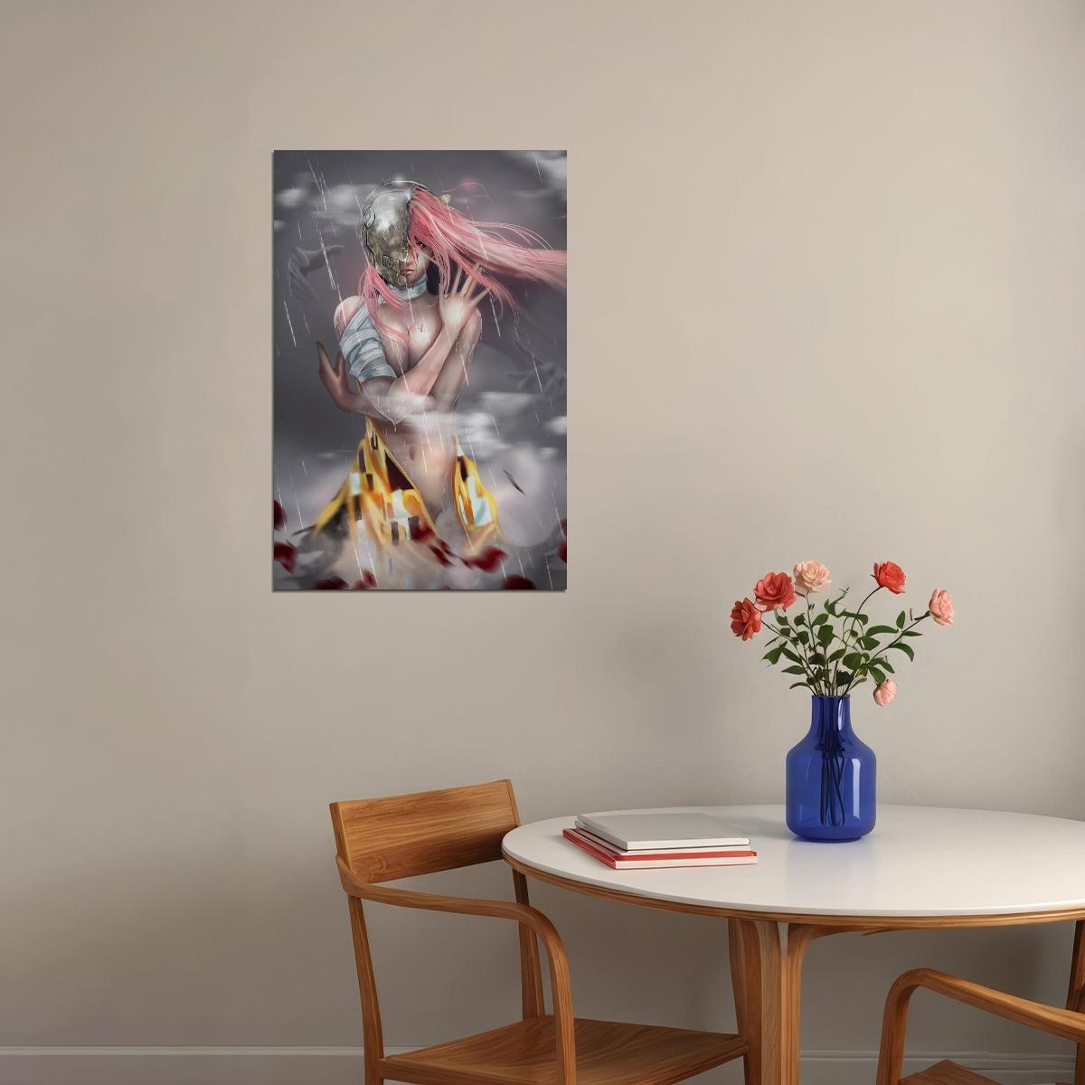 Elfen Lied Anime Poster Kaede Lucy Print Japanese Manga Wall Art Horror Girl Aesthetic - xonomax