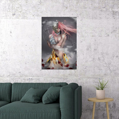 Elfen Lied Anime Poster Kaede Lucy Print Japanese Manga Wall Art Horror Girl Aesthetic - xonomax