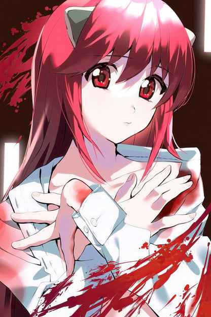 Elfen Lied Anime Poster Kaede Lucy Print Japanese Manga Wall Art Horror Girl Artwork - xonomax