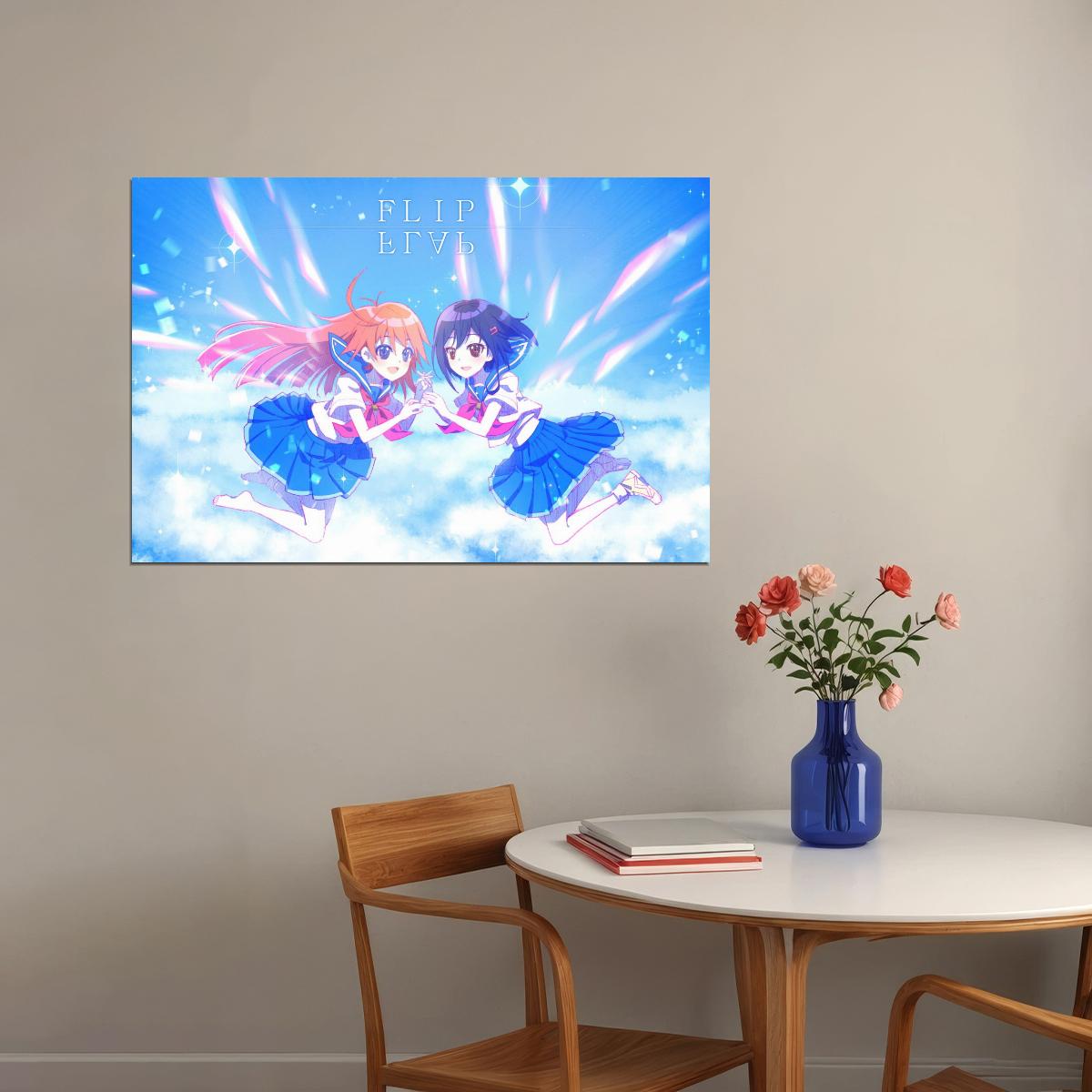 Flip Flappers Anime Poster Magical Girl Print Japanese Manga Wall Art Cocona and Papika Artwork - xonomax