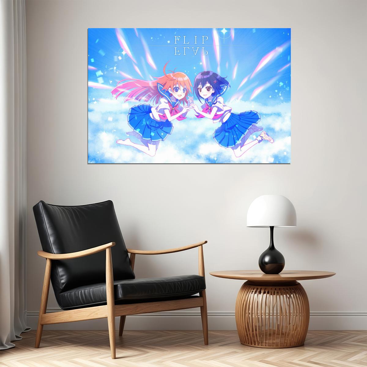 Flip Flappers Anime Poster Magical Girl Print Japanese Manga Wall Art Cocona and Papika Artwork - xonomax