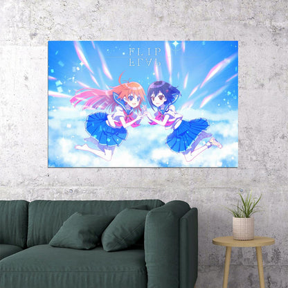 Flip Flappers Anime Poster Magical Girl Print Japanese Manga Wall Art Cocona and Papika Artwork - xonomax