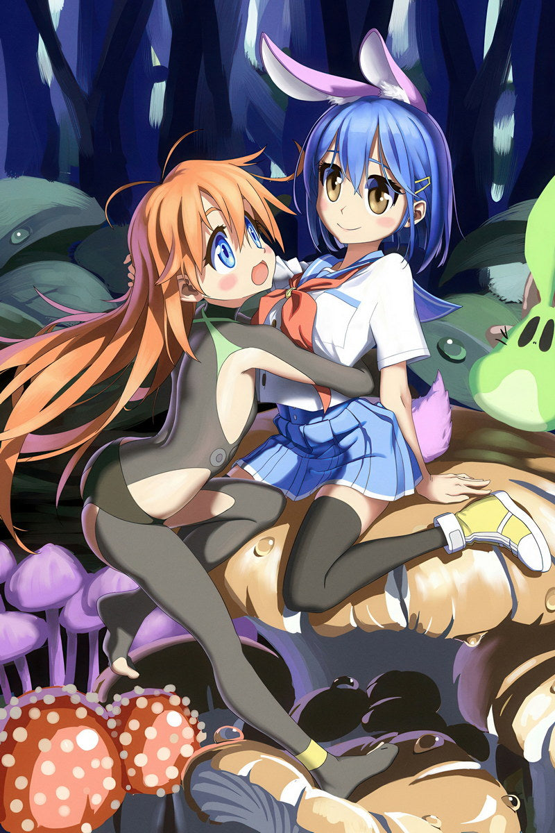 Flip Flappers Anime Poster Magical Girl Print Japanese Manga Wall Art Cocona and Papika Artwork - xonomax