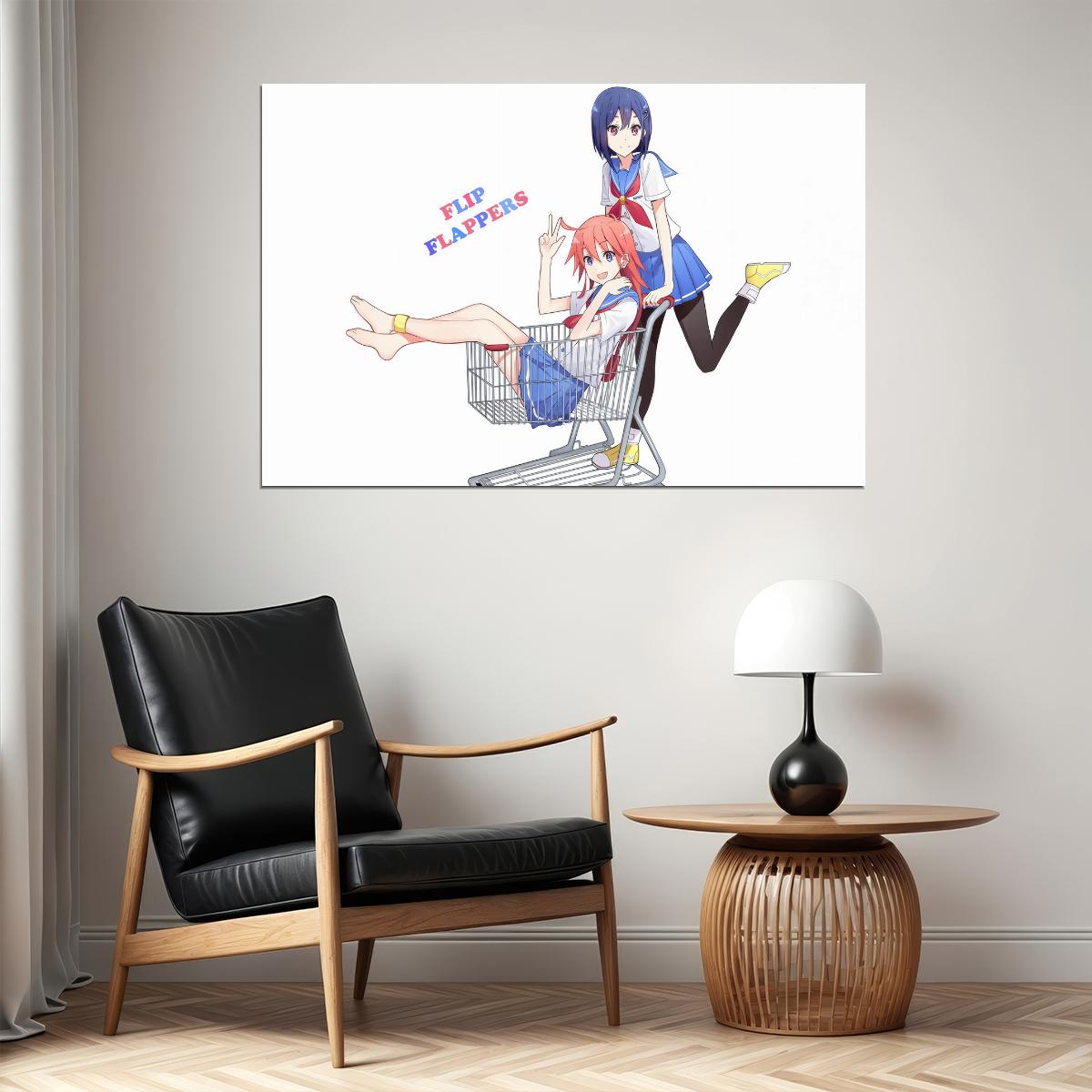 Flip Flappers Anime Poster Magical Girl Print Japanese Manga Wall Art Cocona and Papika Artwork - xonomax