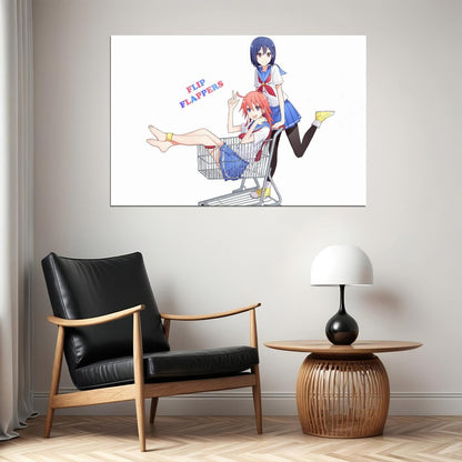 Flip Flappers Anime Poster Magical Girl Print Japanese Manga Wall Art Cocona and Papika Artwork - xonomax