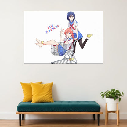 Flip Flappers Anime Poster Magical Girl Print Japanese Manga Wall Art Cocona and Papika Artwork - xonomax