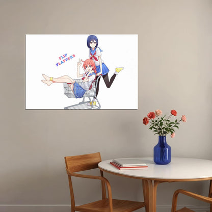 Flip Flappers Anime Poster Magical Girl Print Japanese Manga Wall Art Cocona and Papika Artwork - xonomax