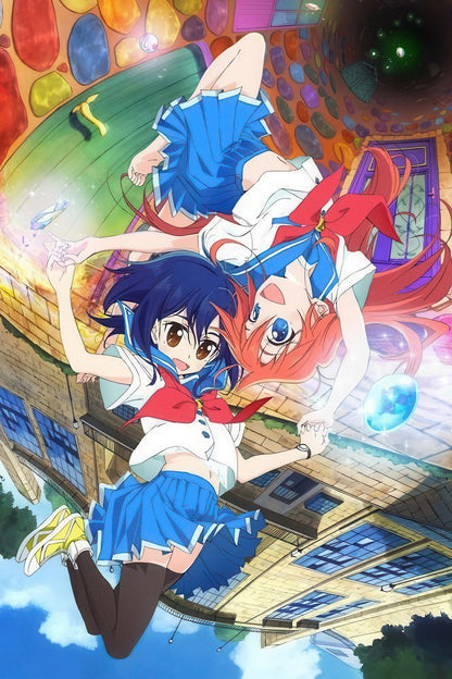Flip Flappers Anime Poster Magical Girl Print Japanese Manga Wall Art Cocona and Papika Artwork - xonomax