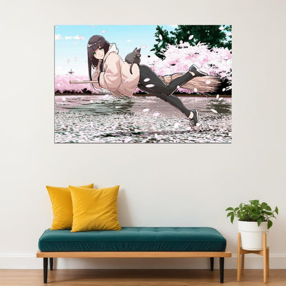 Flying Witch Anime Poster Magical Slice of Life Print Japanese Manga Wall Art Makoto Kowata Artwork - xonomax