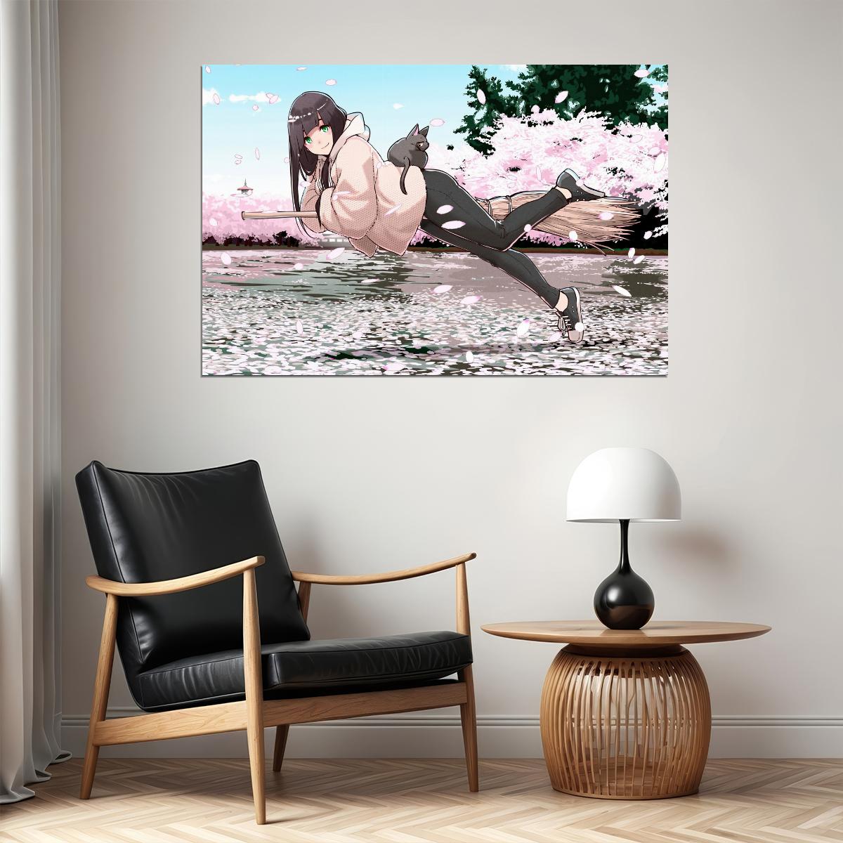 Flying Witch Anime Poster Magical Slice of Life Print Japanese Manga Wall Art Makoto Kowata Artwork - xonomax