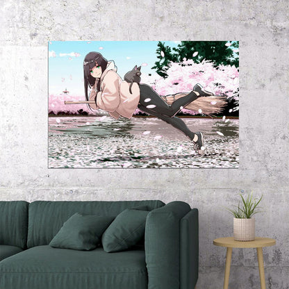 Flying Witch Anime Poster Magical Slice of Life Print Japanese Manga Wall Art Makoto Kowata Artwork - xonomax