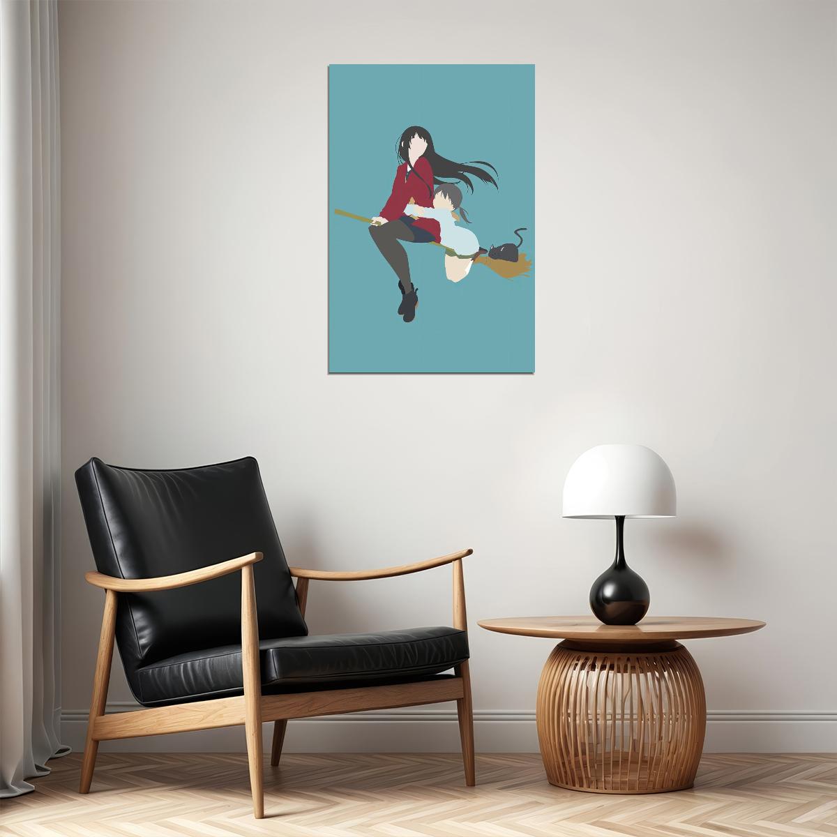 Flying Witch Anime Poster Magical Slice of Life Print Japanese Manga Wall Art Makoto Kowata Artwork - xonomax