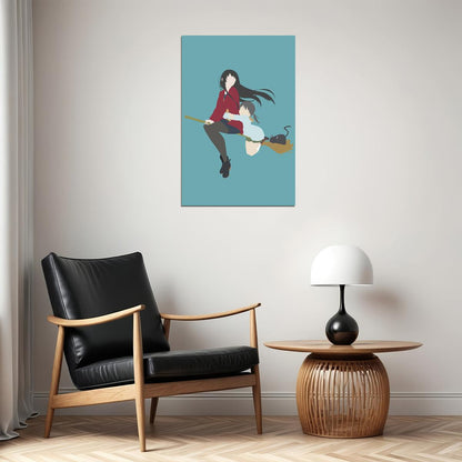 Flying Witch Anime Poster Magical Slice of Life Print Japanese Manga Wall Art Makoto Kowata Artwork - xonomax