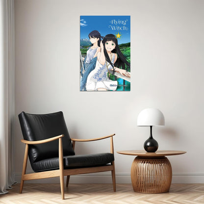 Flying Witch Anime Poster Magical Slice of Life Print Japanese Manga Wall Art Makoto and Chinatsu Artwork - xonomax