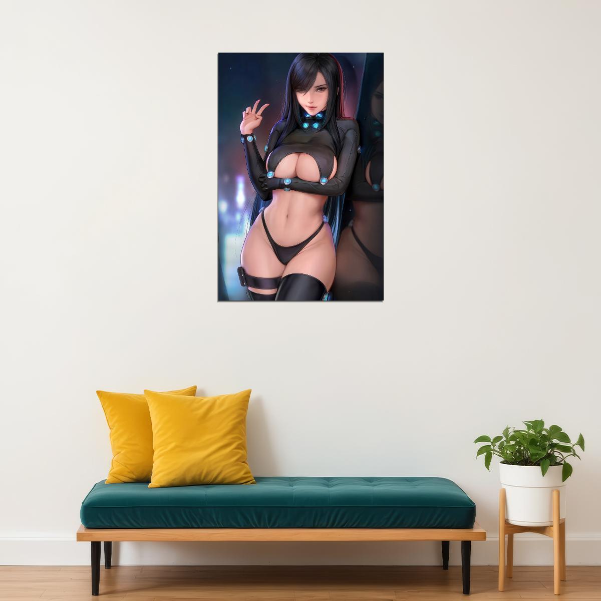 Gantz Anime Poster Shimohira Reika Print Japanese Manga Wall Art Sexy Fighter Girl Artwork - xonomax