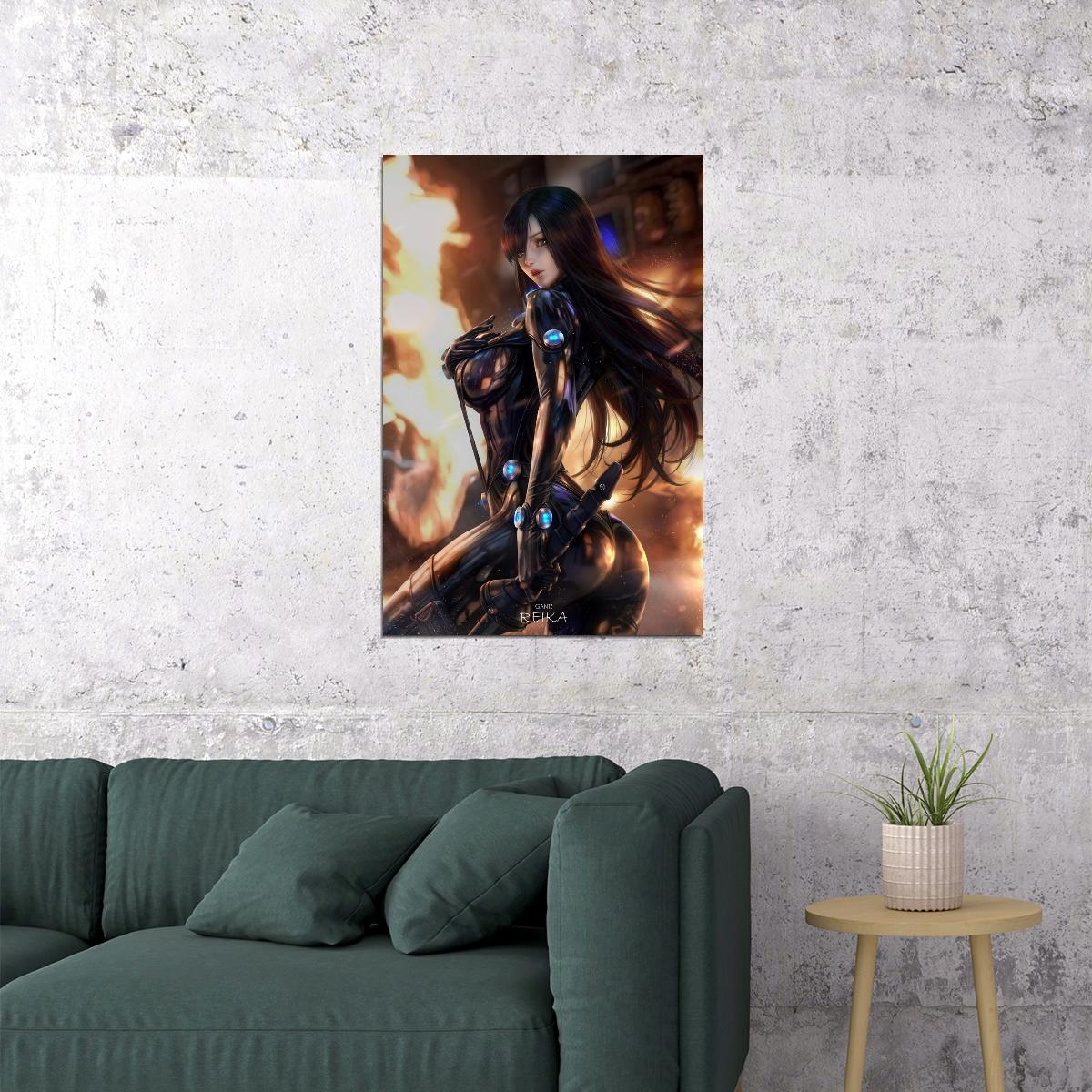 Gantz Anime Poster Shimohira Reika Print Japanese Manga Wall Art Sci-Fi Action Hot Girl Artwork - xonomax