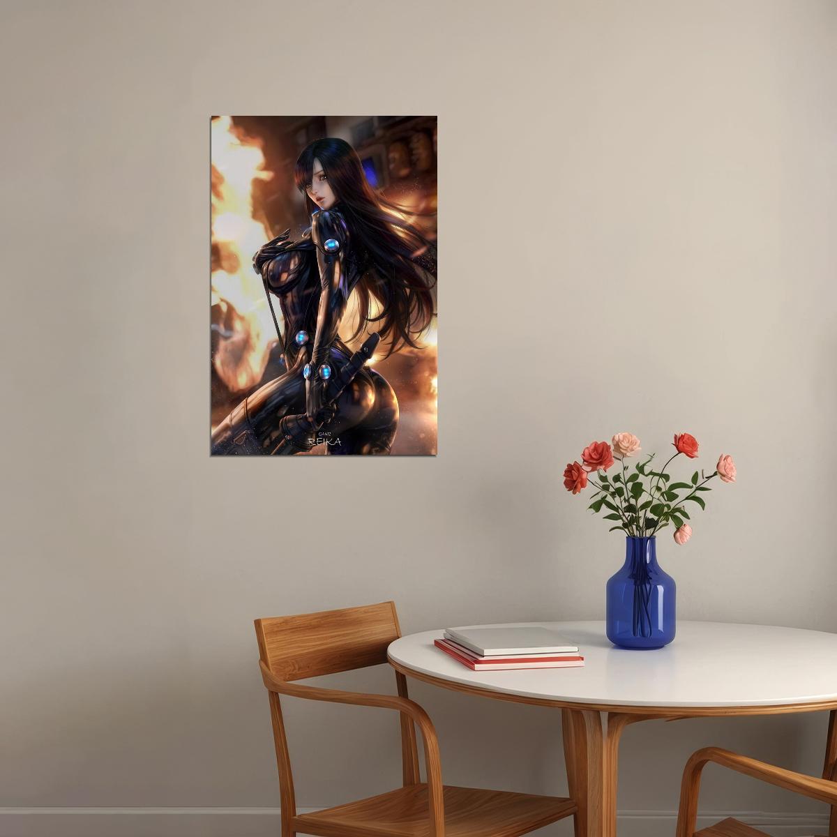 Gantz Anime Poster Shimohira Reika Print Japanese Manga Wall Art Sci-Fi Action Hot Girl Artwork - xonomax