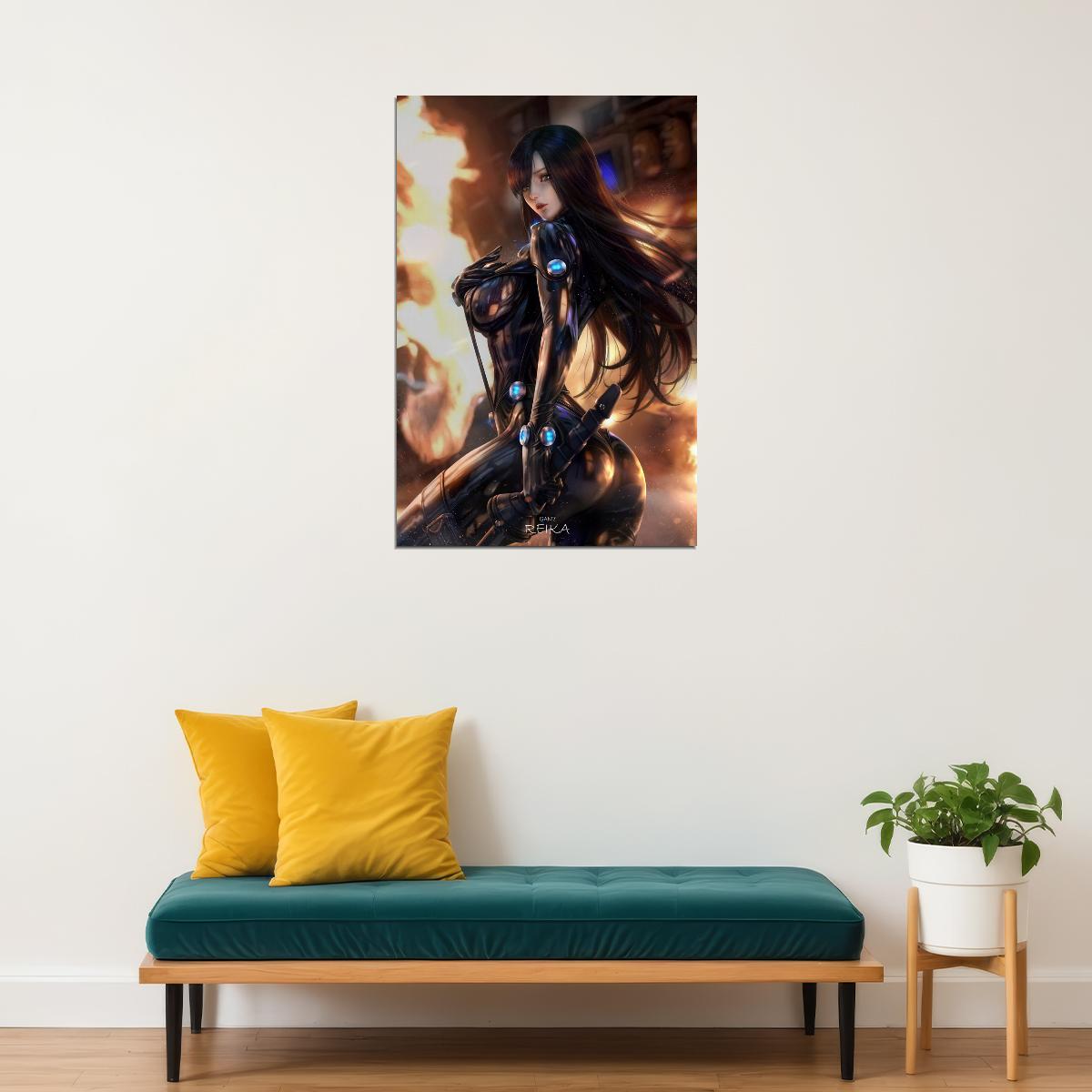 Gantz Anime Poster Shimohira Reika Print Japanese Manga Wall Art Sci-Fi Action Hot Girl Artwork - xonomax
