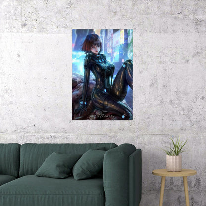 Gantz Anime Poster Yamasaki Anzu Print Japanese Manga Wall Art Sci-Fi Girl in Suit Futuristic Artwork