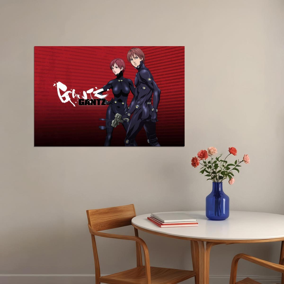 Gantz Anime Poster Sci-Fi Action Print Japanese Manga Wall Art - xonomax