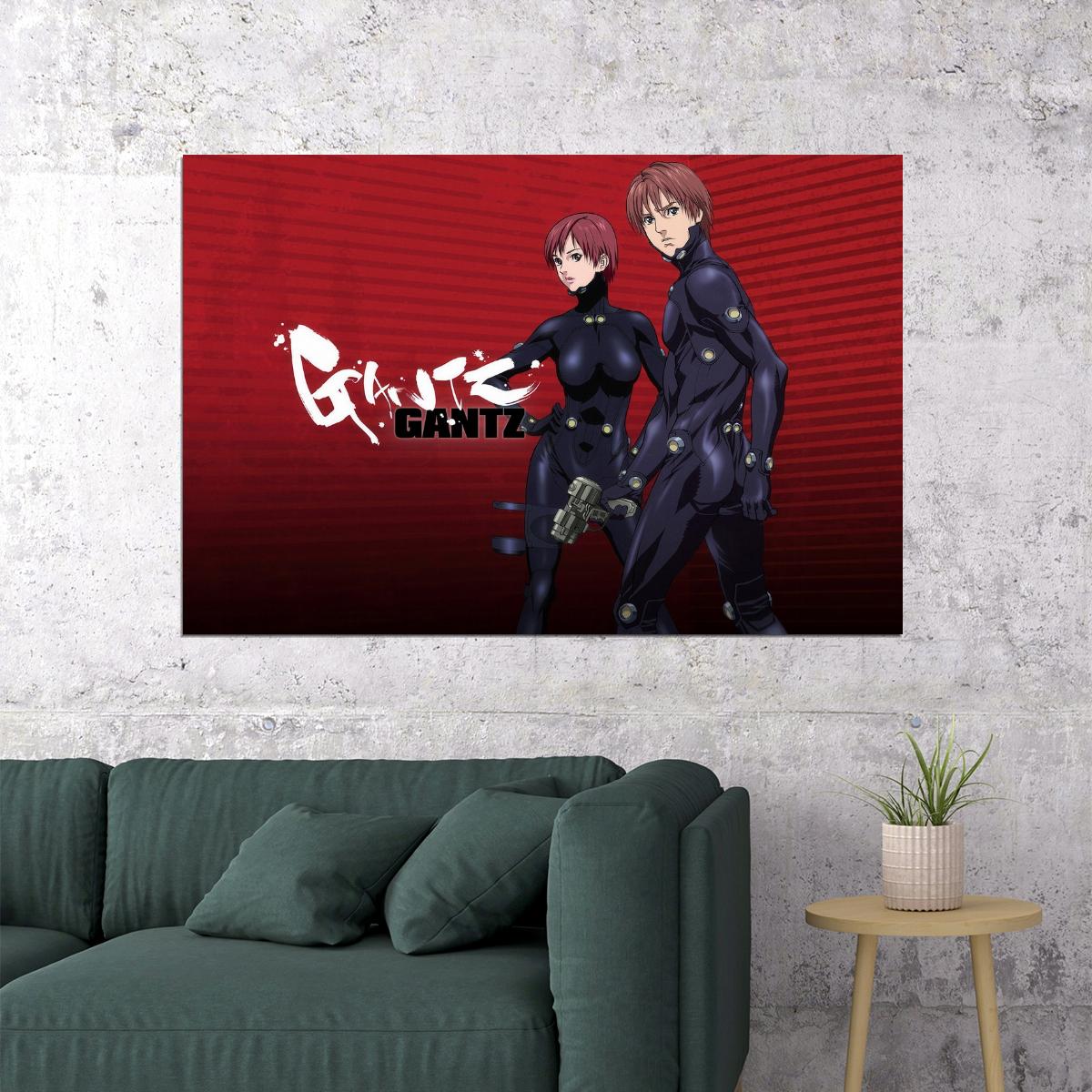 Gantz Anime Poster Sci-Fi Action Print Japanese Manga Wall Art - xonomax