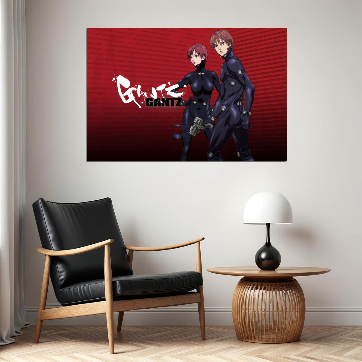 Gantz Anime Poster Sci-Fi Action Print Japanese Manga Wall Art - xonomax