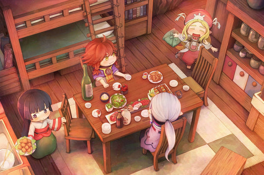 Hakumei to Mikochi Anime Poster Cozy Kitchen Print Japanese Manga Wall Art