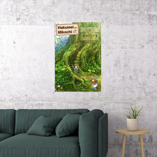 Hakumei and Mikochi Anime Poster Forest House Print Japanese Manga Wall Art